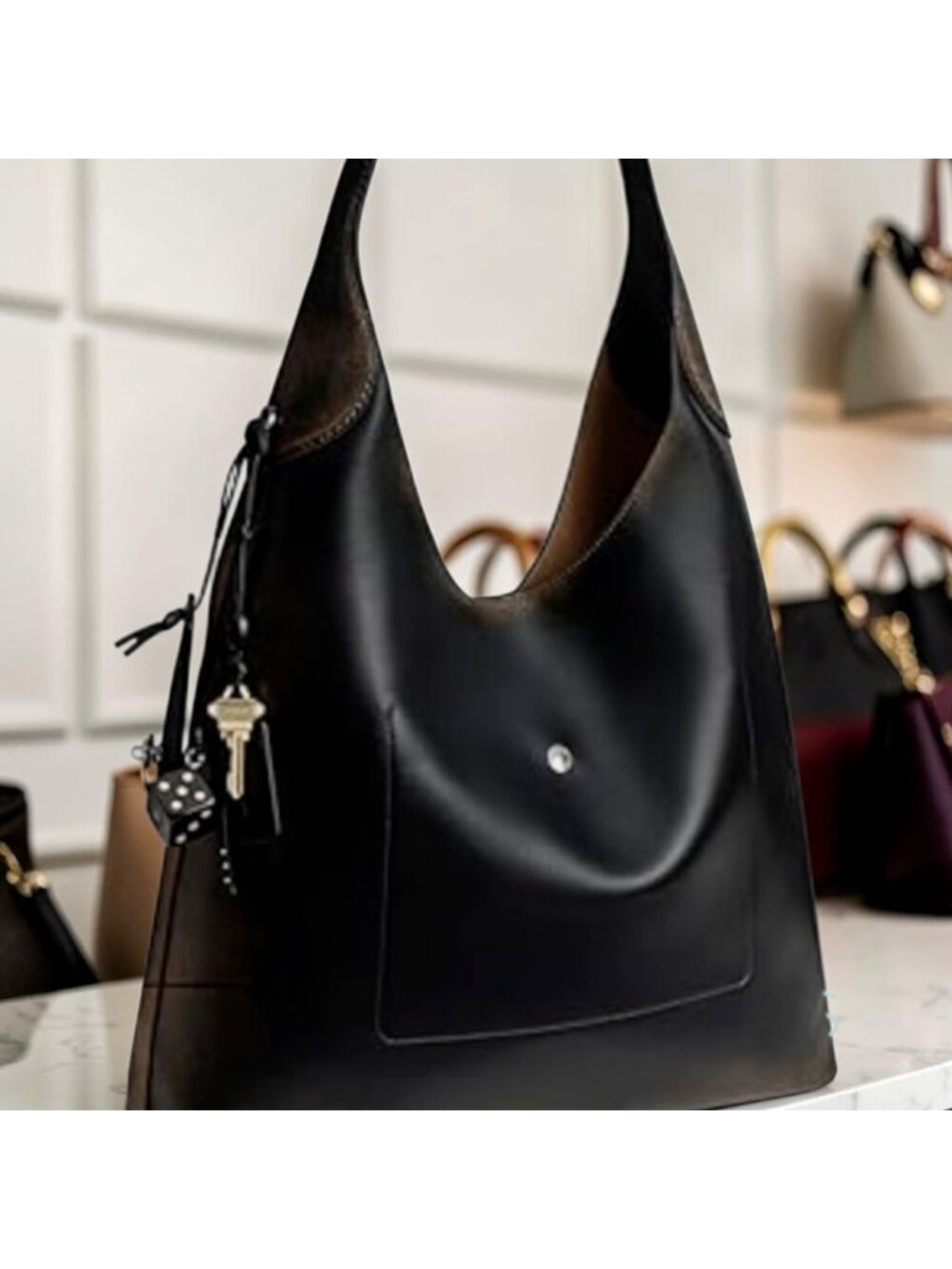 NEW! COACH Loved Leather Brooklyn 39 Hobo Tote Bag with Bag Charm 623A330P - Picture 4 of 12